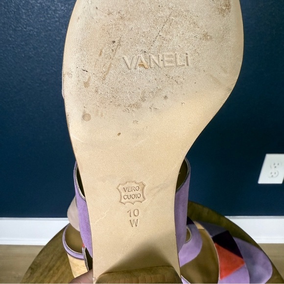 Vaneli Purple and Melon Color Block Heeled Sandals, Size 10 WIDE - Picture 6 of 6